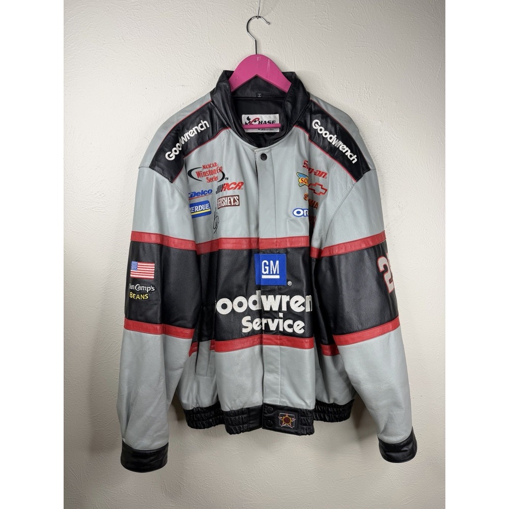 Vintage Chase NASCAR Kevin Harvick Goodwrench Service Racing Jacket XXL Leather